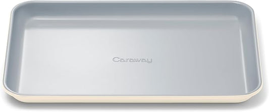 Caraway Nonstick Ceramic Small Baking Sheet (9x13”) – Non-Toxic, PTFE & PFOA Free – Oven Safe – Aluminized Steel Core – Mini Sheet Pan for Baking, Roasting & More - Cream