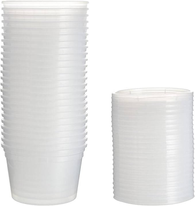 [48Set - 16oz.] Plastic Deli Food Storage Containers With Plastic Lids, Disposable togo containers for soup, Meal Prep, Slime | BPA Free | Stackable | Leakproof | Microwave | Dishwasher | Freezer Safe