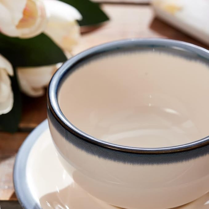 Vintage Design 12 oz Ceramic Latte Art Cappuccino Barista Cup with Saucer (Beige)