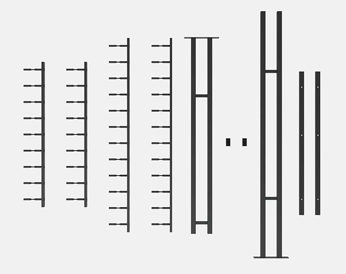 Ultra Wine Racks Floor-to-Ceiling Mount Display (1 Side, Double Deep, Black, Holds 42 Wine Bottles) - Modern Metal Wine Storage for Wine Cellars, Home Bars, Kitchens, and Dining Rooms