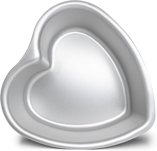 6 3 Inch Heart Shape Cake Pan, Baking Pan,Anodized Heart Cake Pans, Aluminum Pan, For Wedding Birthday and Other Occasions Cake.silver