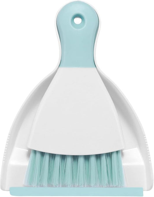 NACENA Mini Dustpan and Brush Set, Small Broom and Dustpan Set Dust Pan and Mini Hand Broom Dustpan and Broom Combo Compact for Home Table Keyboards Sofa Kitchen Pets, Blue