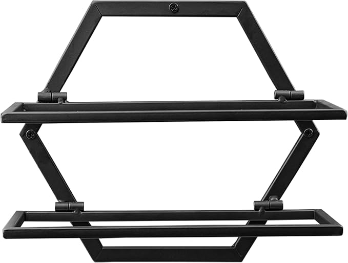 Wall Mounted Wine Bottle Rack, Black Metal Hanging Wine Display Holder Organizer, Red Wine Racks for Home Kitchen Bar Decor Storage (A)