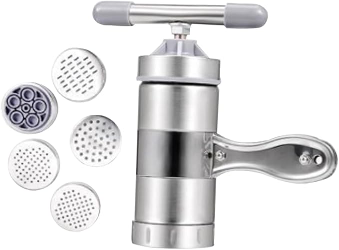 NUOBESTY Stainless Steel Manual Noodle Maker for Home with Noodle Moulds Clean Pasta Press Machine Thickness Roller for DIY and Pasta