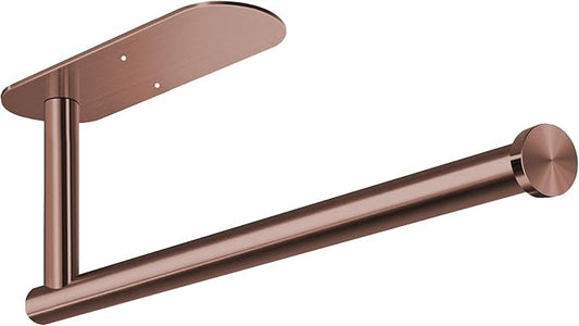 VAEHOLD Adhesive Paper Towel Holder Under Cabinet Wall Mount for Kitchen Paper Towel, Black Paper Towel Roll Holder Stick to Wall, Stainless Steel (Rose Gold)
