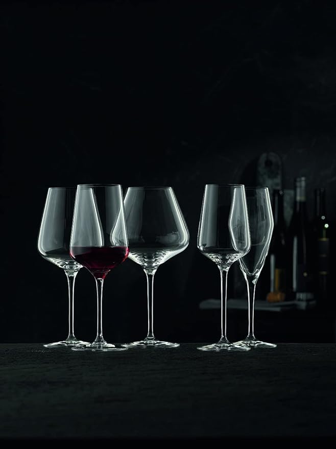 Nachtmann ViNova Collection Red Wine Magnum Glass, Set of 4, 23-Ounces, Bordeaux Wine Glasses, Long Stemmed, Large, Made of Clear Crystal Glass, Dishwasher Safe