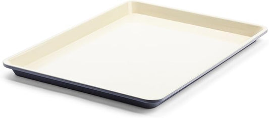 GreenLife Bakeware 18” x 13” Half Cookie Sheet Baking Pan, Non-Toxic PFAS-Free Healthy Ceramic Nonstick, Oven Safe to 450°F, Easy Release, Even Heating, Easy Clean, Black