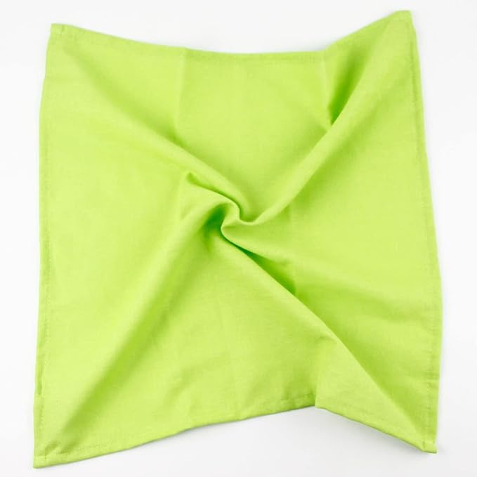 Solid Color Blended Thin Dinner Cloth Napkins - Set of 12 (40 x 40 cm) - for Events & Home Use (Green)