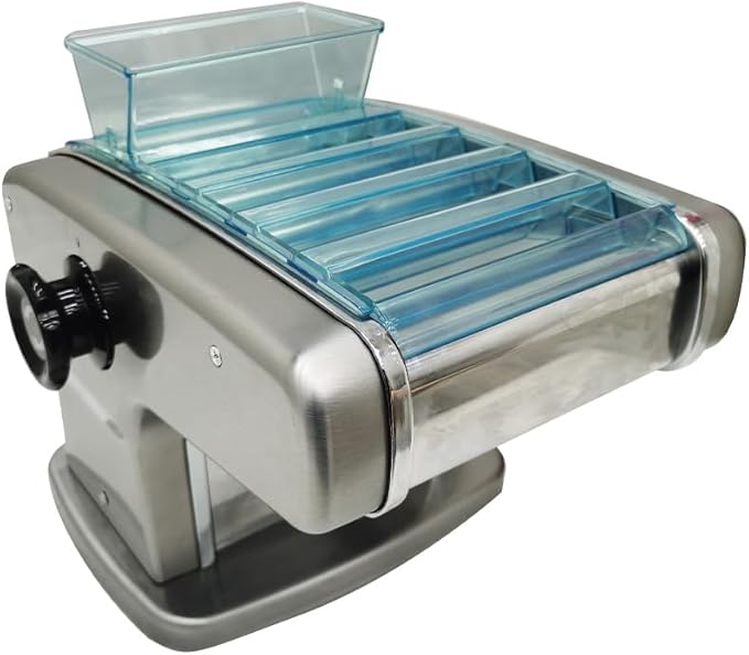 Electric Pasta Press Maker, Stainless Steel Noodle Making Machine, Adjustable Thickness, Automatic Noodle Maker Dough Pressing Machine for Home Commercial 110V 135W