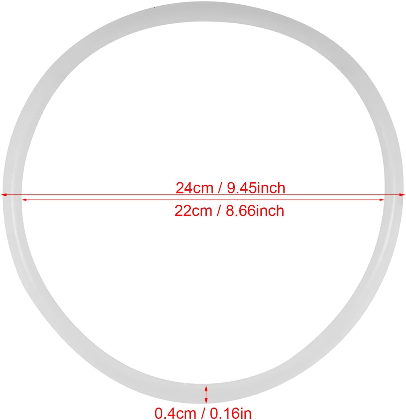 Pressure Cooker Sealing, 22/24/26/32cm Dia Clear Silicone Gasket Sealing Cookware Accessories Replacement High Temperature for Household Restaurant(Diameter 22CM)