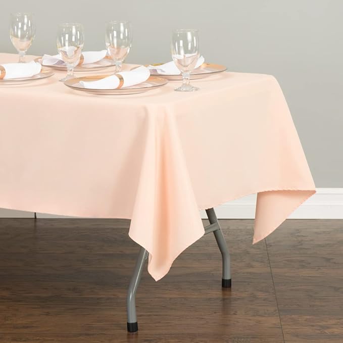 LinenTablecloth 60 x 102-Inch Rectangular Polyester Tablecloth Peach