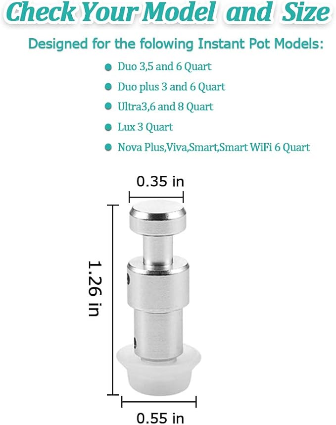 2 Pack Float Valve for Instant Pot with 8 Silicone Caps for Instant Pot Duo 3, 5, 6 QT, Duo Plus 3, 6 QT, Ultra 3, 6, 8 QT Replacement Float Valve by ZYLONE