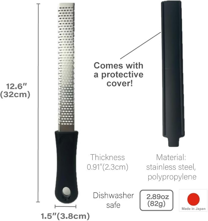 Cheese Grater Handheld [ Made in Japan ] Stainless Steel Hand Grater for Kitchen