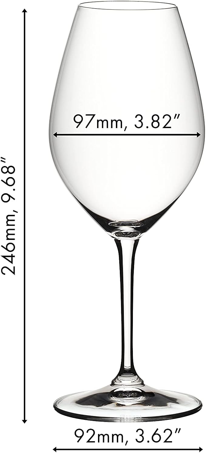 Riedel Wine Friendly Red Wine Glasses, Set of 4-23 Fl. Oz. Elegant Stemmed Crystal Glass, Made in Germany, Dishwasher Safe, Ideal for Wine Enthusiasts and Sophisticated Tastings (6422/02-4)