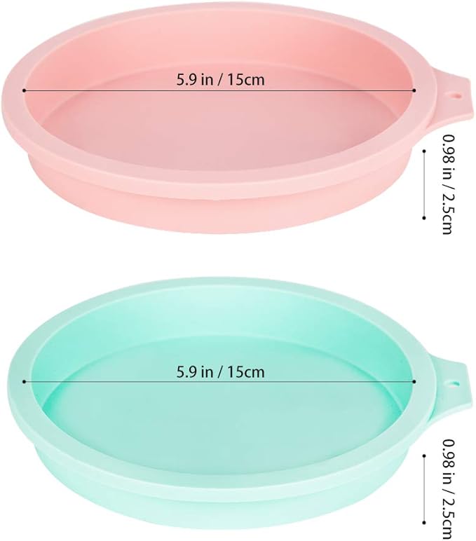 6-Inch Silicone Round Cake Pan Baking Mold, Baking Mold DIY Rainbow Cakes, Non-Stick Silicone, Pack of 4