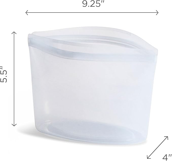 Stasher Premium Silicone Reusable Food Storage Bowl, Green, Microwave, Sous Vide, Dishwasher, Oven and Freezer Safe, BPA Free, Leak-free, Eco-friendly, 4-Cup Bowl