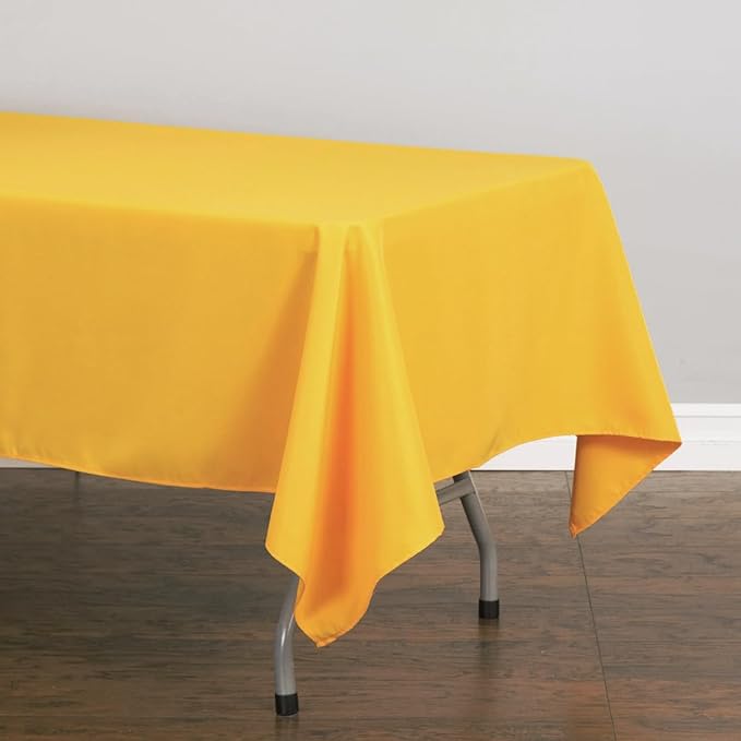 LinenTablecloth 60 x 102 in. Rectangular Polyester Tablecloth Gold