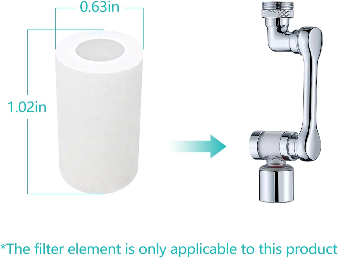 5Pcs Filter Elements, for 1080°Swivel Faucet Aerator Extension with Filter