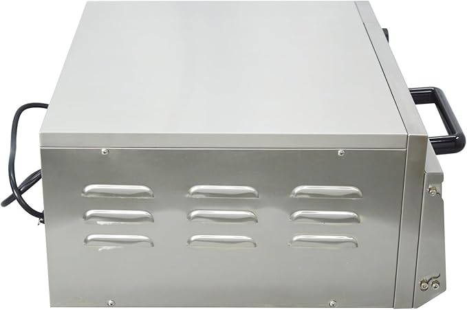 110V Commercial Pizza Oven Single-Deck Electric Countertop Pizza Baking Machine 2KW Stainless Steel Portable Oven with Time Control 0-120min for Home and Restaurant