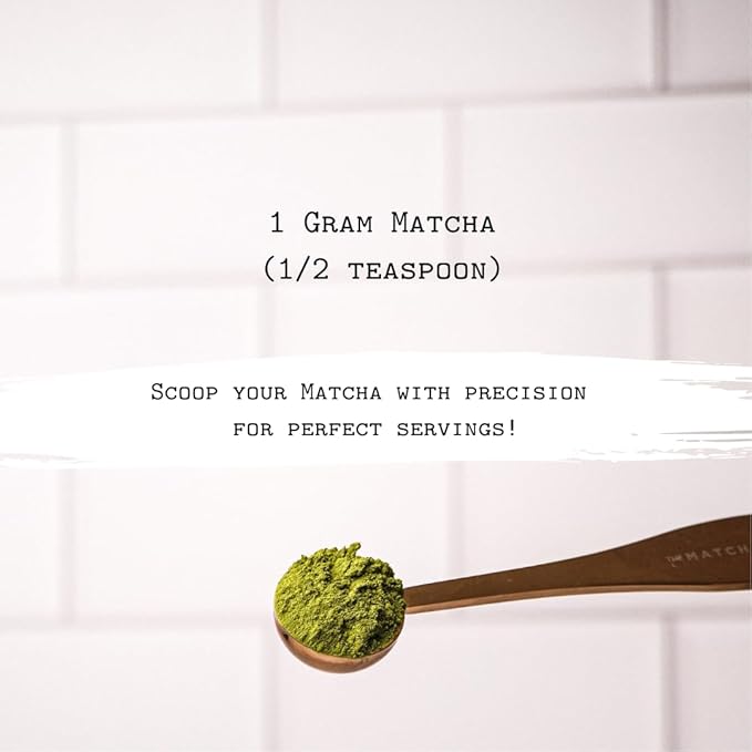 Golden Stainless Steel Matcha Measuring Spoon 1 Gram (1/2 Teaspoon) for Perfect Servings.