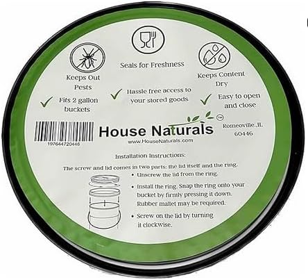 House Naturals 5 Gal Plastic Buckets Food Grade BPA Free Made in USA pails with Screw On Gasket Lids - Pack of 3 - Yellow Green Red