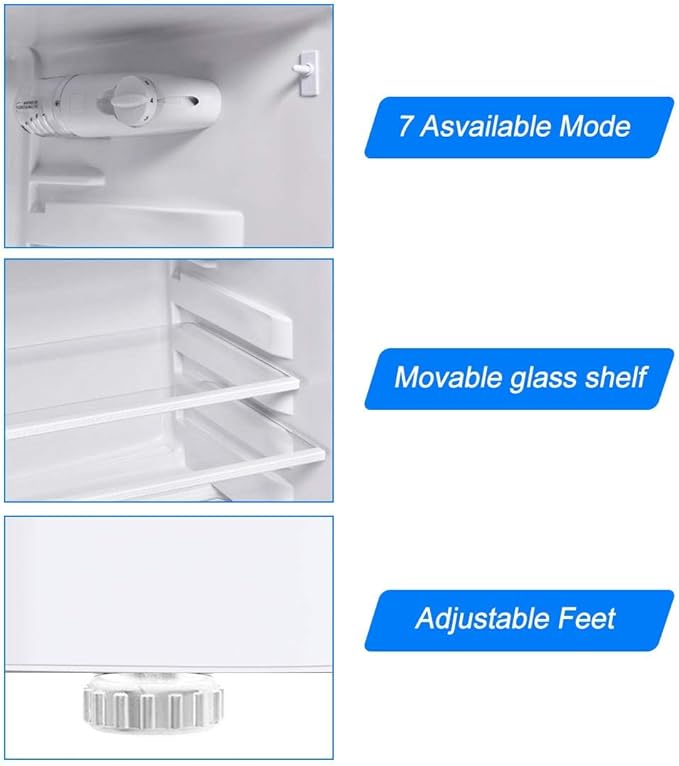 Safeplus 3.4 cu ft. Compact Refrigerator, Mini Fridge with Freezer and Shelves for Dorm Bedroom