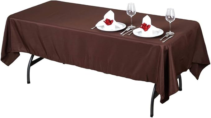 LinenTablecloth 60 x 102-Inch Rectangular Polyester Tablecloth Chocolate