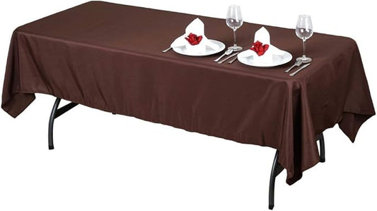 LinenTablecloth 60 x 102-Inch Rectangular Polyester Tablecloth Chocolate