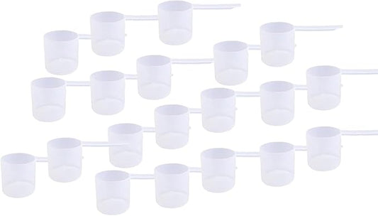 67 mL Plastic Measuring Packaging Scoop (=67 cc/ = 4.53 Tablespoon/ = 2.36 fl oz/ = 0.28 Cup), Long Handle - to Measure and Dispense Spices, Granules, Powders, for Seeds Packing (20)