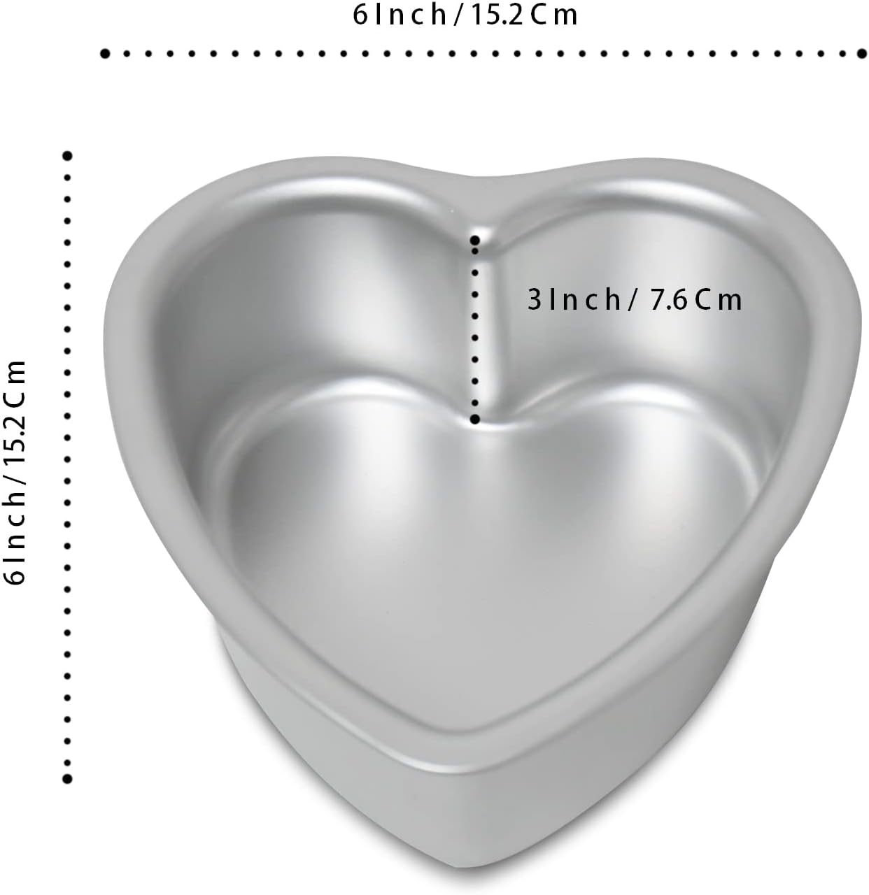Heart-shaped cake pan, heart-shaped cake tin, aluminum, 6-inch heart-shaped-pan, for weddings, parties, family and other occasions cake (6 x 3 Inch,Set of 2)