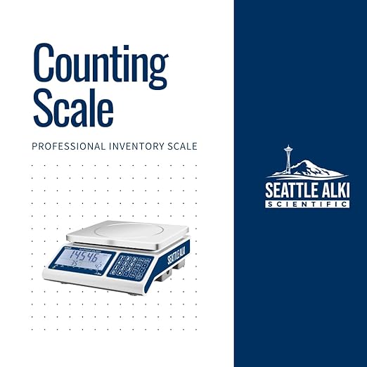 Seattle Alki Scientific Counting Scale | 30 kg x 0.5 g | Industrial Counting Scale for Small Parts | USA Company | Units: g, lbs, oz, kg (30 kg x 0.5 g)
