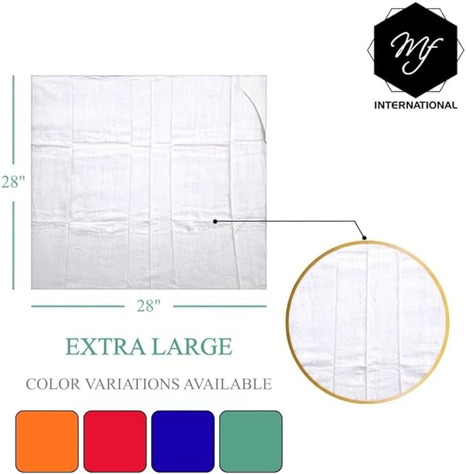 MF Premium White Flour Sack Towels 12-Pack, 28x28 Inch – 100% Cotton Kitchen Tea Towels for Baking, Cleaning, Cooking & Drying – Ultra Soft, Lint-Free, Absorbent & Reusable Dish Cloths