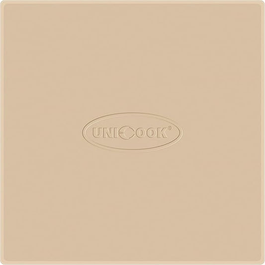 Unicook Pizza Stone for Oven and BBQ Grill, 13 Inch Square Baking Stone for Bread, Cordierite Thermal Shock Resistant Pizza Making Accessory for Oven and Grill, Including Dough Scraper
