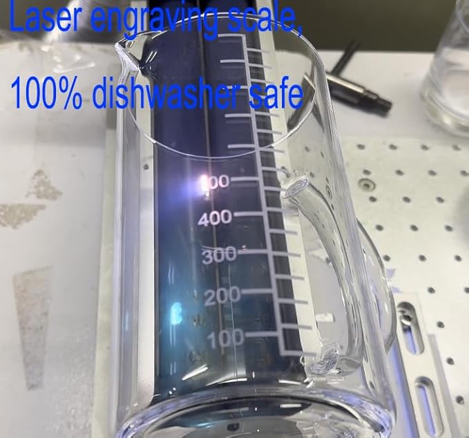 Ackers Mirror Etching Scale Glass Measuring Cup-[Insulated handle | V-Shaped Spout]-Made of High Borosilicate Glass Measuring Cup for Kitchen or Restaurant, Easy to Read, 1000 ML (32 Oz, 4 Cup)