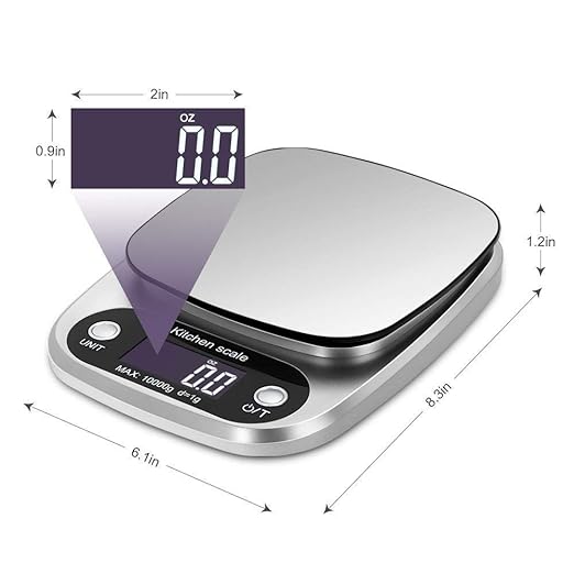 Food Scale 22lb Weight Grams, Digital Kitchen Scales and Ounces for Cooking, Baking