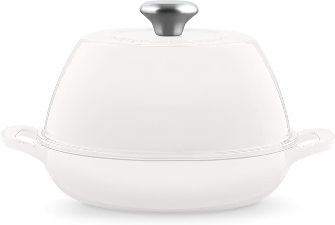 Signature Enameled Cast Iron Sourdough Bread Oven | Non-Stick with Tight Fitting Lid for Perfect Baking and Bread Making | 6QT Round Oven With Lid [White]