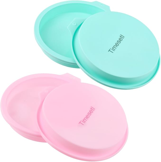 4 Pcs Layer Cake Pan Set, 6 Inch Silicone Round Cake Mold Rainbow Non-Stick Baking Tins for Jumbo Whoopie Pie Cake Vegetable Pancakes Taco Shells Pizza Crust Omelet Frittata, Resin Craft