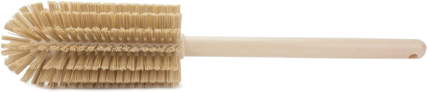 SPARTA Large Water Bottle Brush Ideal for Wide-Mouth Jars, Bottles and Tumblers, Dishwashing Tool with Handle for Home and Commercial Kitchens, Plastic, 16 Inches, Tan, (Pack of 4)