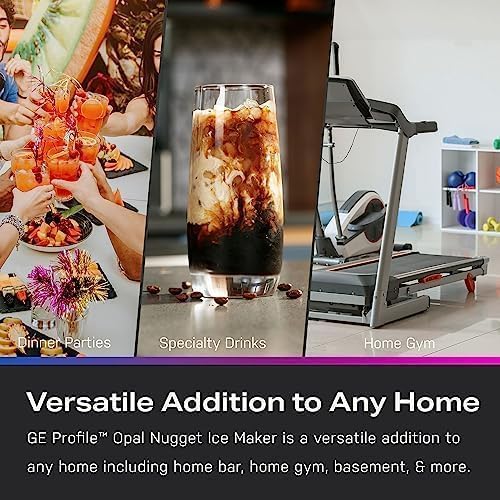 GE Profile Opal 2.0 XL with 1 Gallon Tank, Chewable Crunchable Countertop Nugget Ice Maker, Scoop Included, 38 lbs in 24 Hours, Pellet Ice Machine with WiFi & Smart Connected, Black Stainless