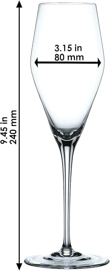 Nachtmann ViNOVA Champagne Flutes (Set of 4) - 9 oz Crystal Stemmed Sparkling Wine Glasses, Modern Design, Elegant Gift-Ready Packaging, Dishwasher Safe Modern Glassware, Made in Germany
