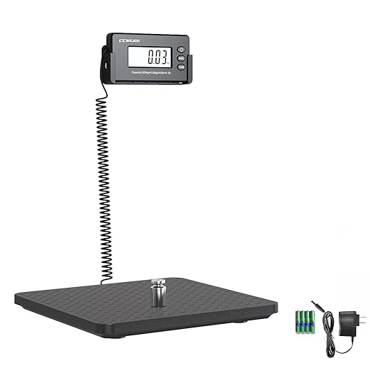 Shipping Scales 440lbs x 1oz Highly Accurate Postal Scales Ultrathin ABS Large Platform,Superlight Postal Scales for Shipping Packages,Small Business,Post Offices,Luggage Scale Battery and Adapter