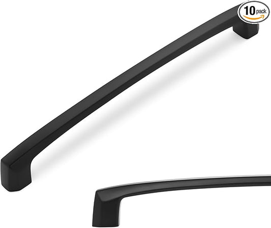 10 Pack 7-1/2 Inch(192mm) Kitchen Cabinet Handles Matte Black Cabinet Pulls Zinc Alloy Drawer Pulls Solid Kitchen Hardware