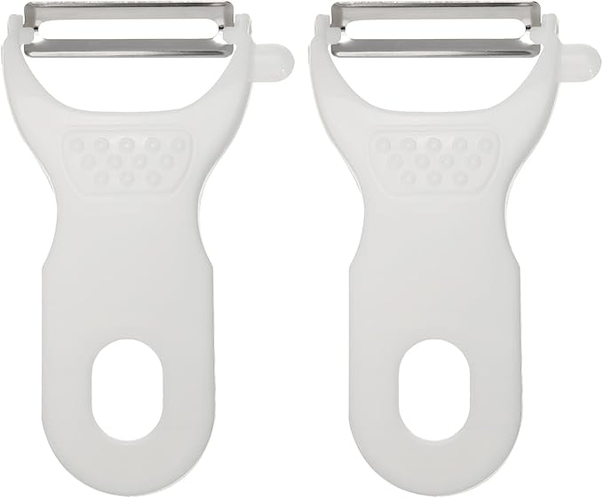 uxcell 2pcs Vegetable Peeler Set, 4.5 Inch Stainless Steel Potato Peeler for Apple Fruits White
