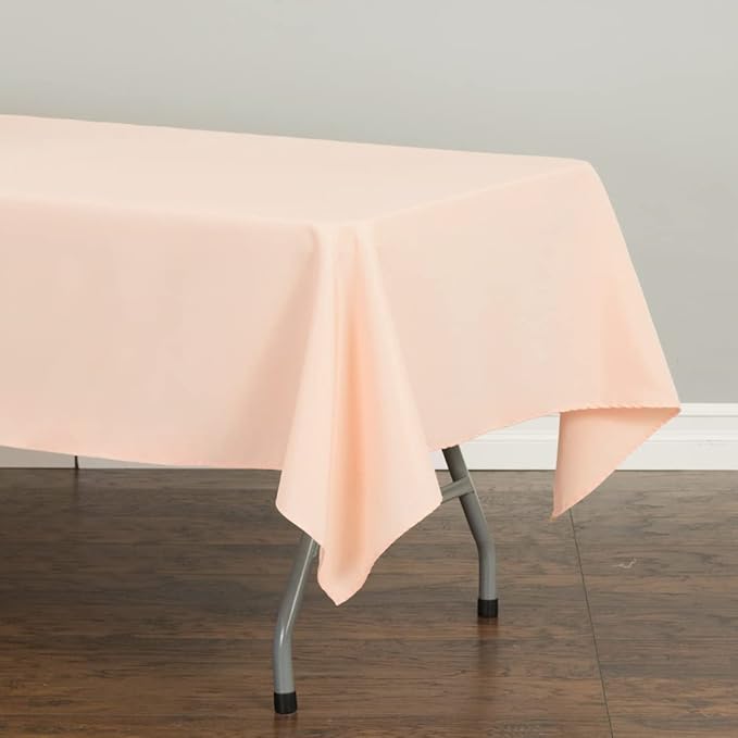 LinenTablecloth 60 x 102-Inch Rectangular Polyester Tablecloth Peach