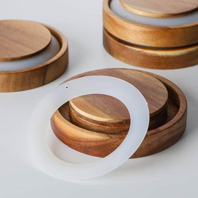 Glass Jar with Lid, Airtight Food Storage Containers Glass Set for Coffee Beans| Sugars| Candy, 4 Pack