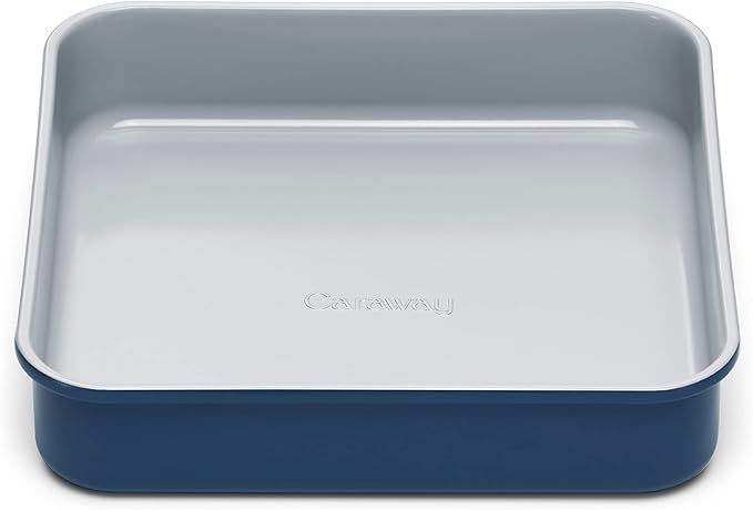 Caraway Non-Stick Ceramic 9” Square Pan - Naturally Slick Ceramic Coating - Non-Toxic, PTFE & PFOA Free - Perfect for Brownies, Lemon Bars, Cakes, & More - Navy