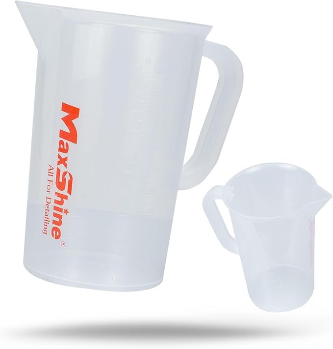 Maxshine Universal Measuring Cup 100ml – Transparent, Chemical-Resistant Polypropylene – High-Accuracy Markings, Easy-Grip Handle – Durable & Reusable for Car Detailing Use