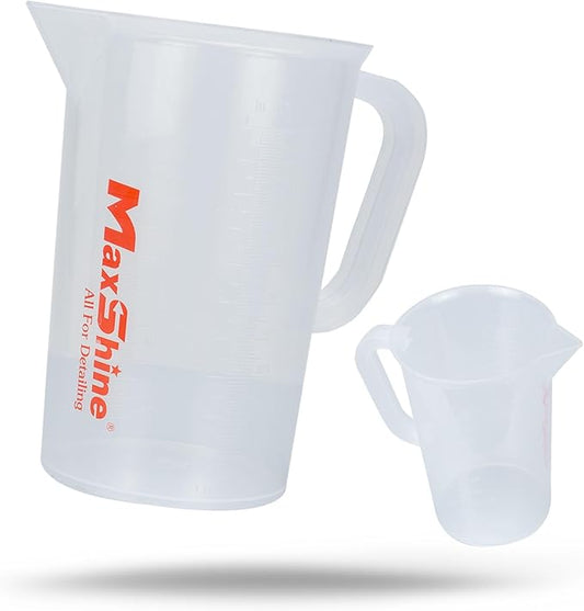 Maxshine Universal Measuring Cup 1000ml – Transparent, Chemical-Resistant Polypropylene – High-Accuracy Markings, Easy-Grip Handle – Durable & Reusable for Car Detailing Use