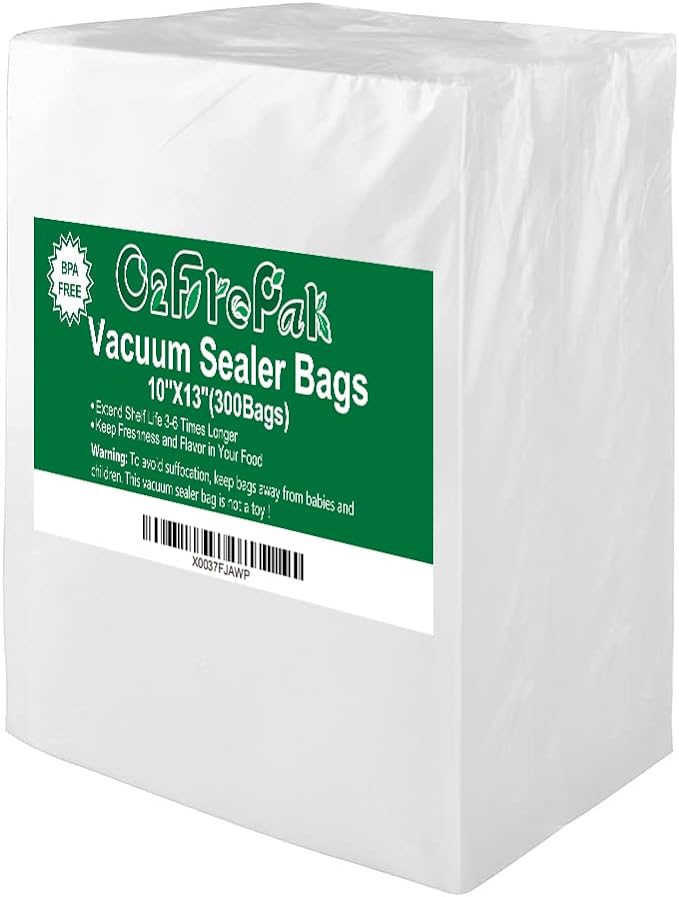 O2frepak 300 Count 10x13 Plus Quart Vacuum Sealer Bags with BPA Free and Heavy Duty, Vacuum Seal Food Sealer Bags,Great for Food Storage Vaccume Sealer PreCut Bag
