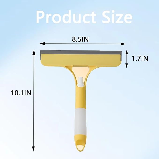 2Pcs 3 in 1 Window Cleaning Scraper, 2025 New 3 in 1 Spray Squeegee,All Purpose Window Cleaner Squeegee, for Car, Home, Kitchen Window (White+Yellow)